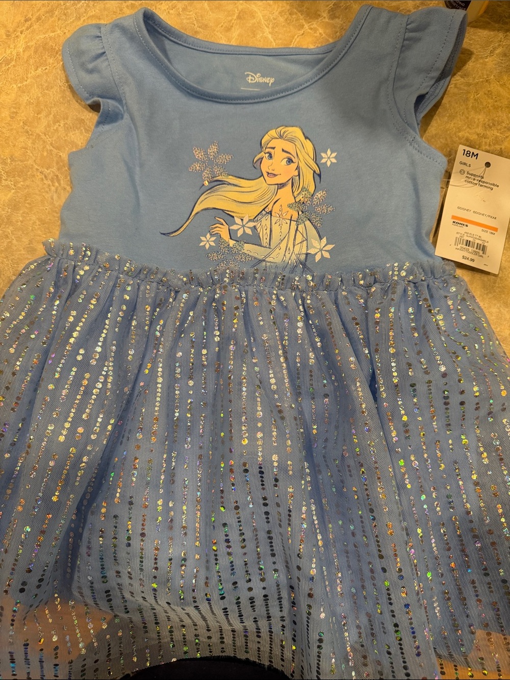 Disney Elsa Sparkle Blue Tulle Dress